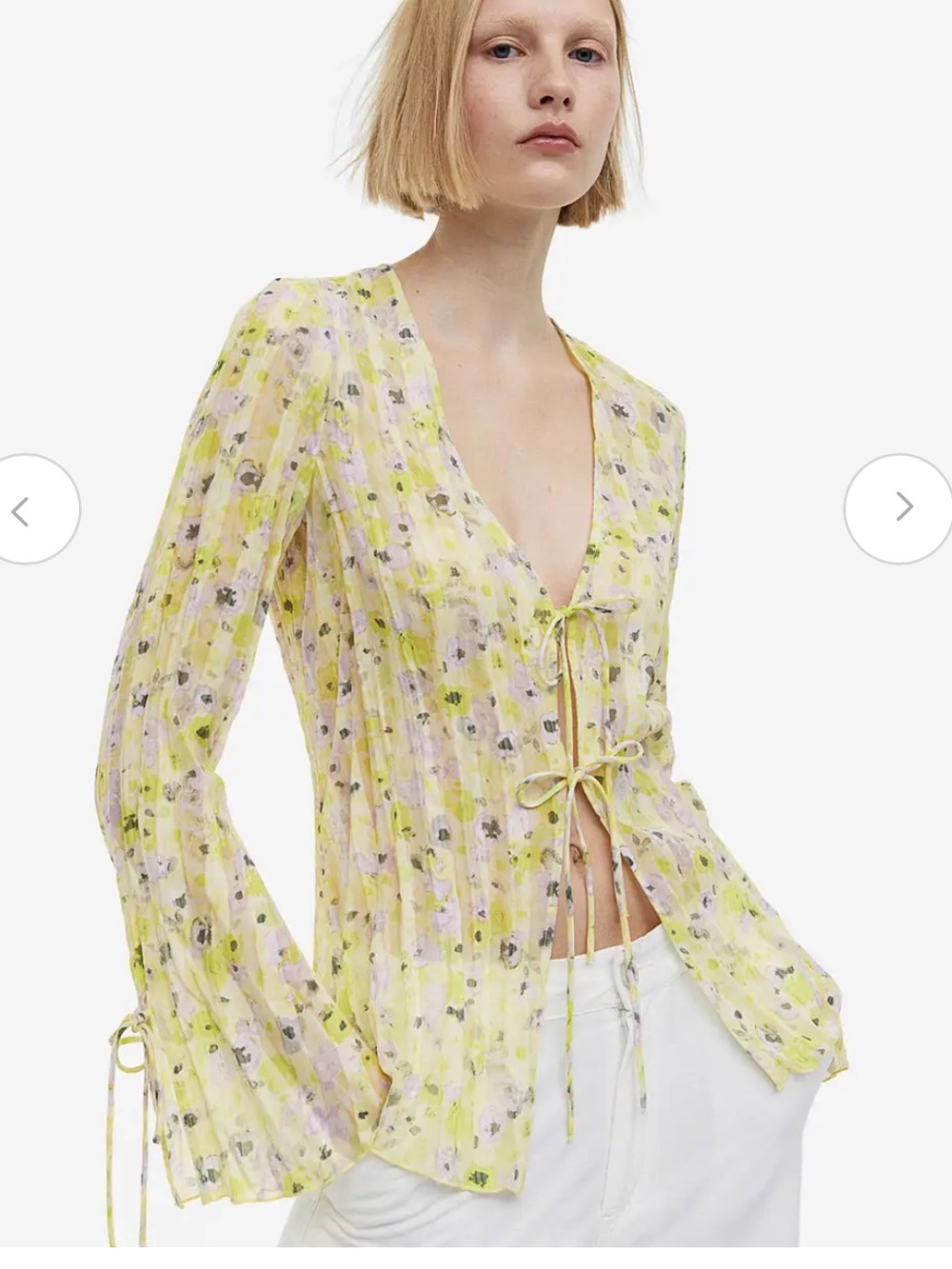 H&M sheer floral blouse size XS great for summer